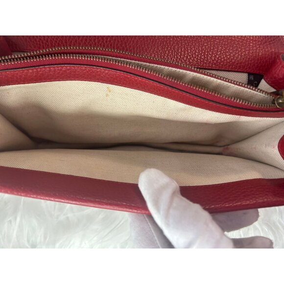 Gucci Red Leather Dionysus Shoulder Bag With Chain Strap & Embellished Tiger Hea - Picture 11 of 16